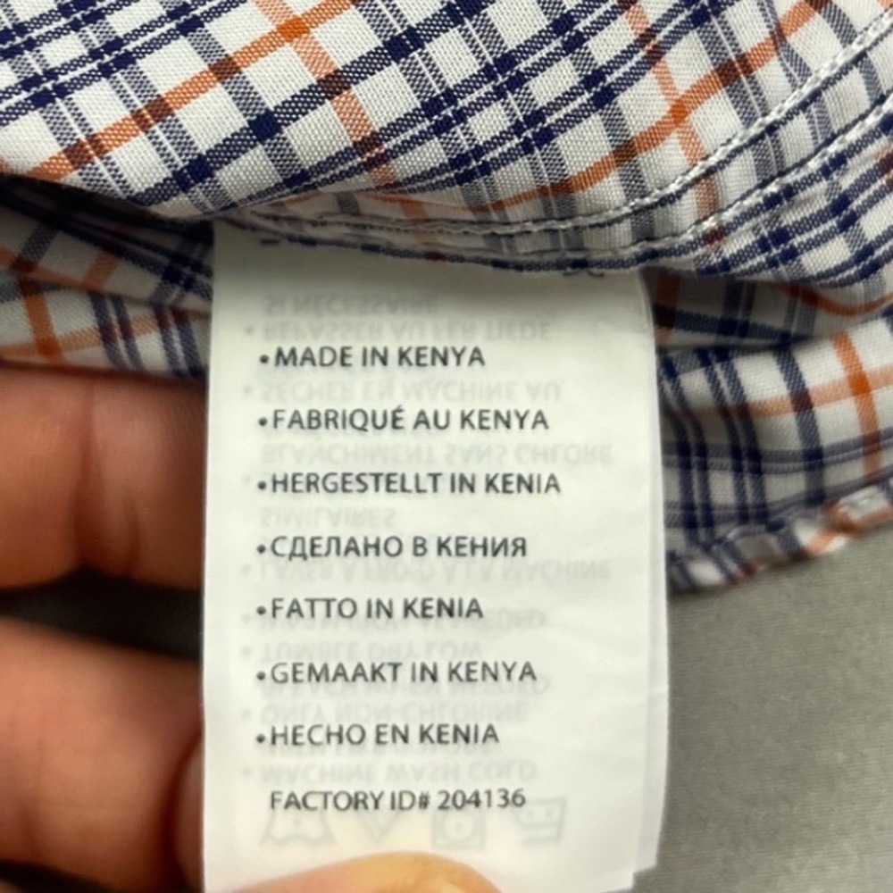 Oak Hill Premium Men's Button Up Shirt 17.5 36/37 Plaid Supima Cotton Non-Iron - Picture 7 of 8